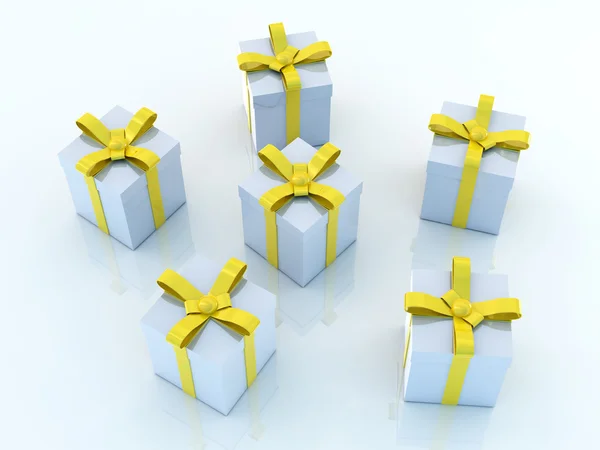 Ajándék dobozok - kék környezet — Stock Fotó