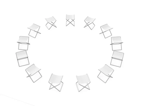 Κύκλο των πτυσσόμενων καρέκλες — Φωτογραφία Αρχείου