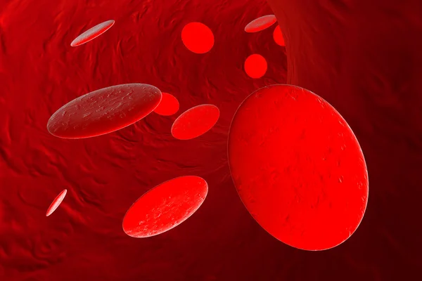 Células de hemoglobina en el torrente sanguíneo — Foto de Stock