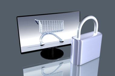 Secure online Shopping clipart