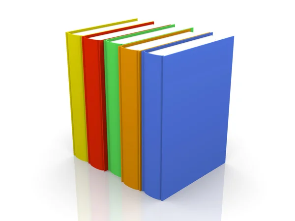 Rij van gekleurde boeken — Stockfoto
