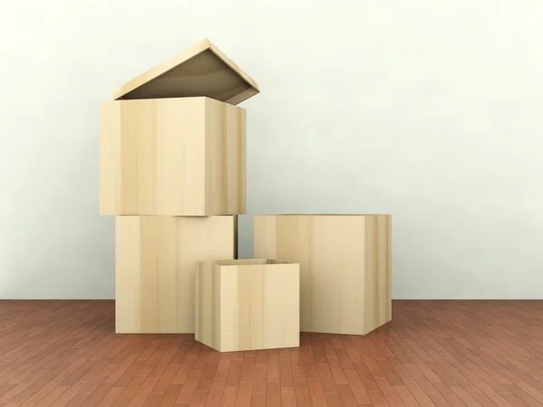 Drewniane pudełka — Zdjęcie stockowe