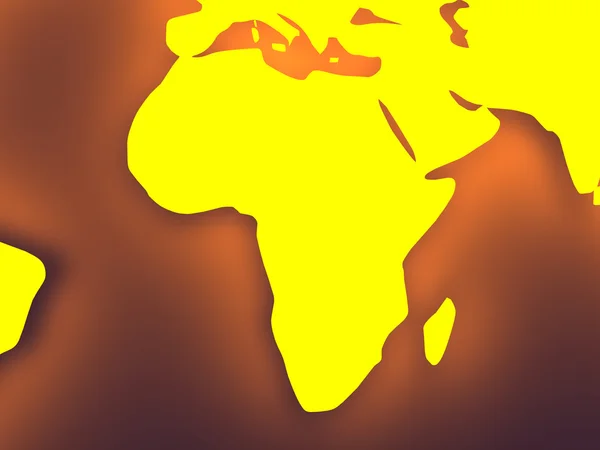 Λαμπερό παγκόσμιο χάρτη - Αφρική — Φωτογραφία Αρχείου