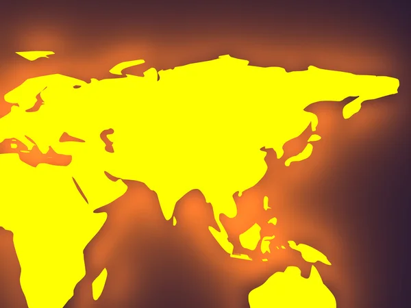 Świecące mapa świata - Azja — Zdjęcie stockowe