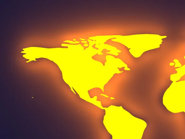 Glowing World map - North America — Stock Photo, Image