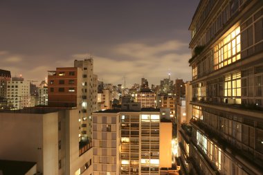 Sao Paulo Skyline at night clipart