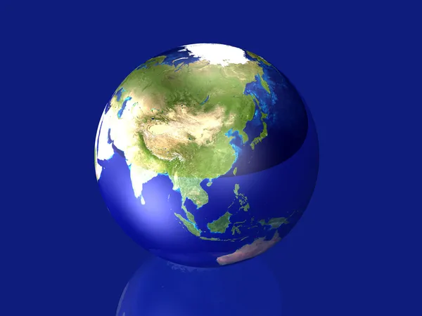 Скляний земної кулі - Азія — стокове фото