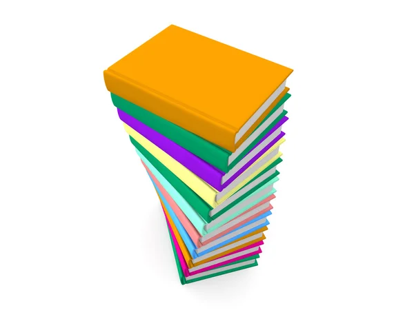 Stack av färgade böcker — Stockfoto
