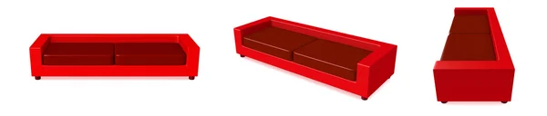 Red Sofa - Multi View — Stock Photo, Image