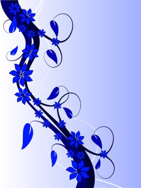 An abstract blue floral background clipart