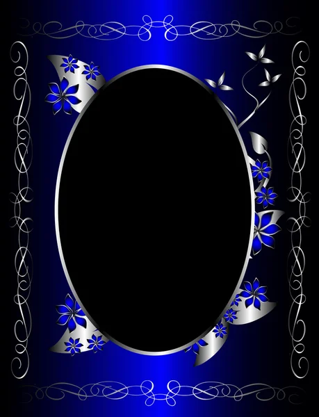 Ein silber-blauer floraler Hintergrund — Stockvektor