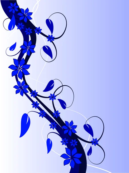 추상 파란 꽃 배경 — 스톡 벡터