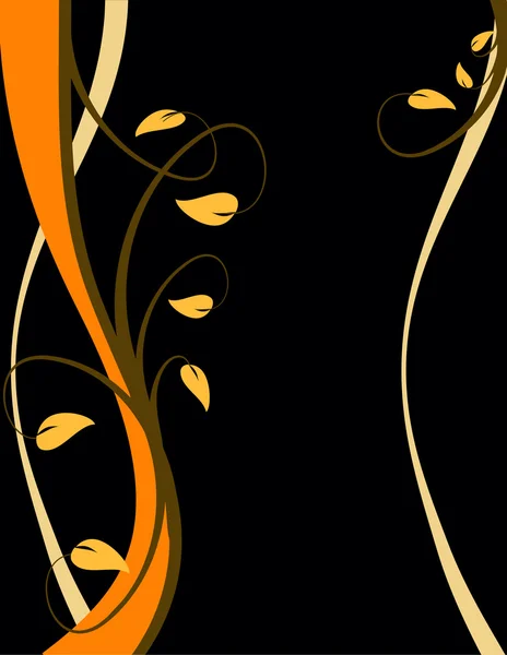 Uma ilustração floral laranja abstrata — Vetor de Stock