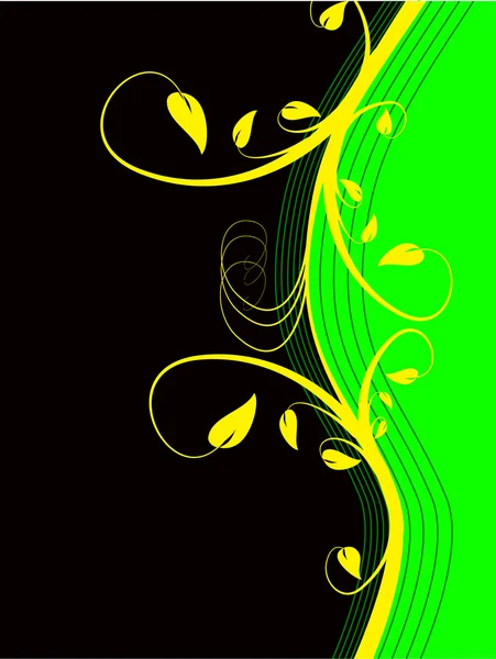 Green Abstract Floral Background — Stock Vector