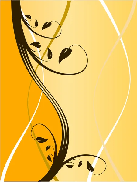 橙色抽象花卉矢量背景 — 图库矢量图片