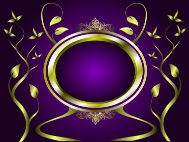 Abstract Gold and Purple Floral Design clipart