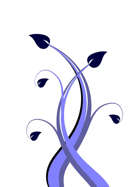 Um design floral azul abstrato — Vetor de Stock