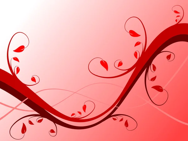 En röd blommig bakgrundsdesign — Stock vektor