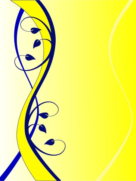 Un fond floral jaune et bleu — Image vectorielle