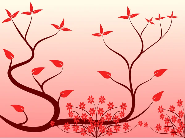 Κόκκινο floral φόντο — Διανυσματικό Αρχείο
