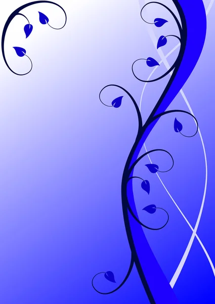En blå abstrakt blommig illustration — Stock vektor