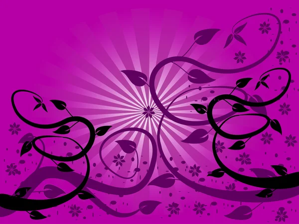 Een abstract ontwerp met paarse bloemen — Stockvector