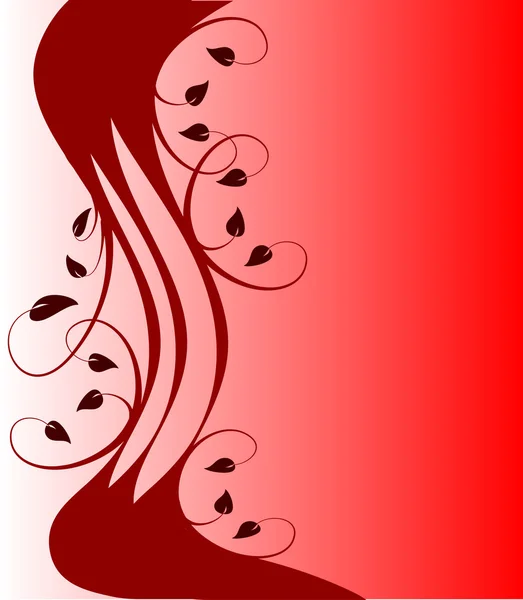 En röd blommig vektor bakgrund — Stock vektor