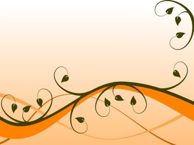 Abstract Orange Floral Background clipart