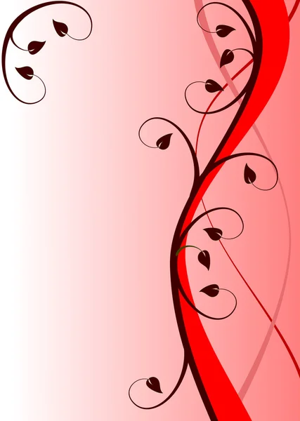 红色花卉背景设计 — 图库矢量图片