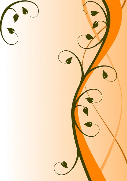 Fondo floral naranja abstracto — Vector de stock