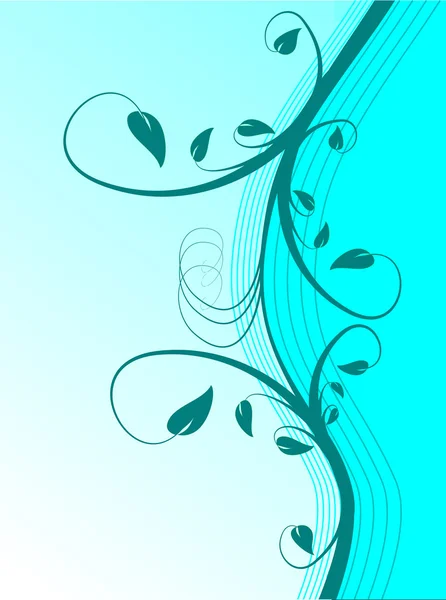 Een abstracte cyaan blauwe bloemen achtergrond — Stockvector