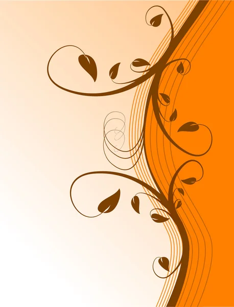 Abstract Orange Floral Background — Stock Vector