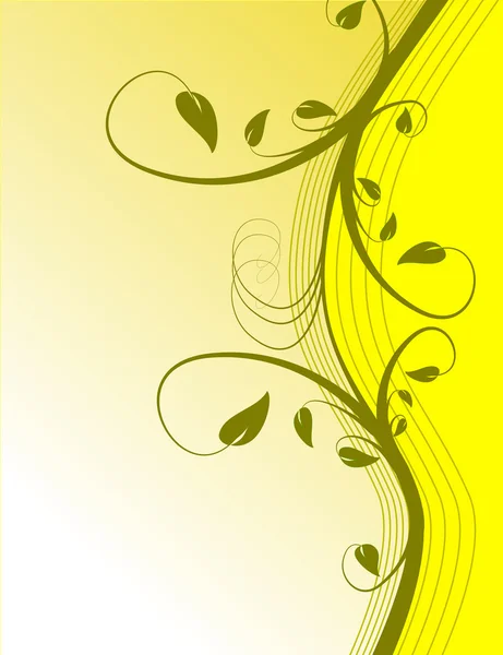 Yellow Abstract Floral Background — Stock Vector
