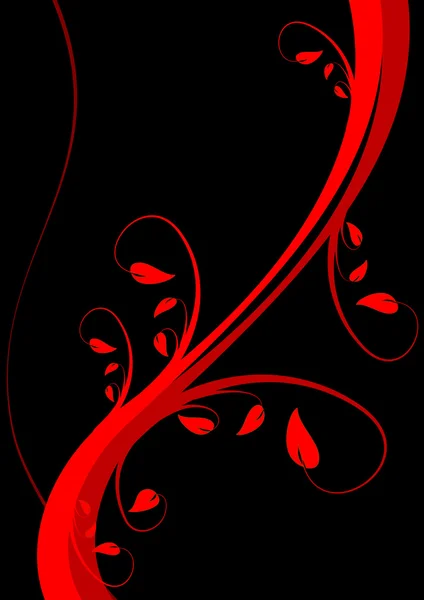 Red Abstract Floral Background — Stok Vektör