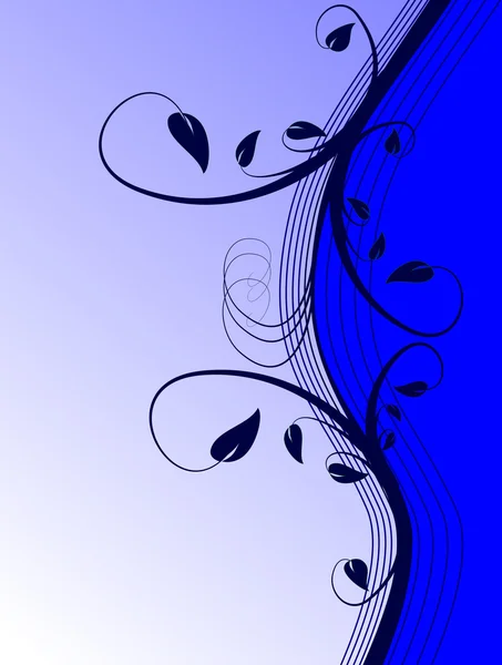 An abstract blue floral vector backgroun — Stock Vector