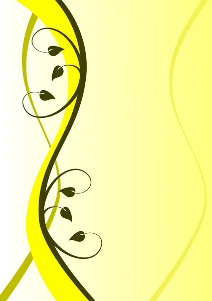 黄色抽象花卉背景 — 图库矢量图片