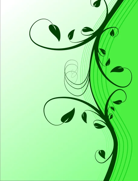 Fondo floral abstracto verde — Vector de stock