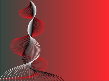 A red , black and white wave design clipart