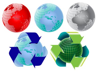 Vector earth globe elements clipart