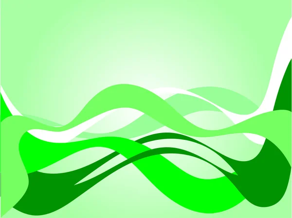 Abstract Green Waves Vector Background — Stock Vector