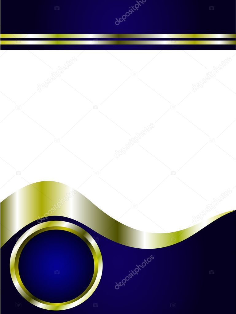 A royal blue and gold Business card