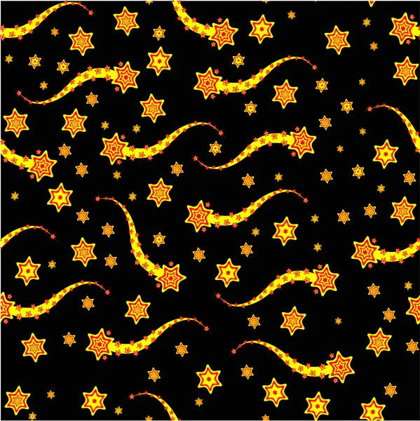 赤と黄色のシームレスな星 — ストックベクタ