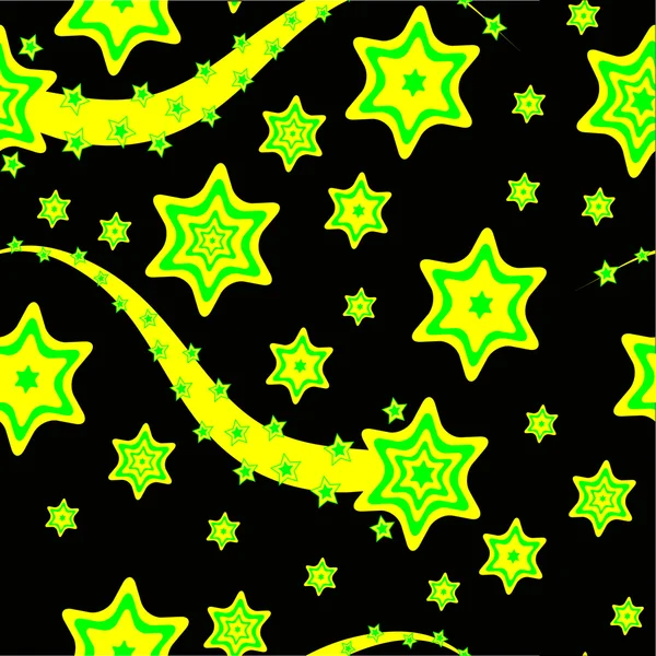 Pozadí žluté a zelené hvězdy — Stockový vektor