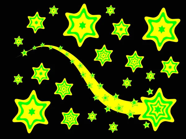 Желтый и зеленый фон звезд — стоковый вектор