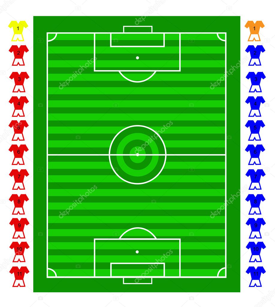 A vector soccer football tactical pitch