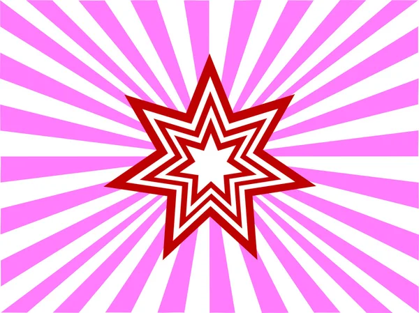Um design de estrela vermelha e branca em um fundo de dois tons — Vetor de Stock