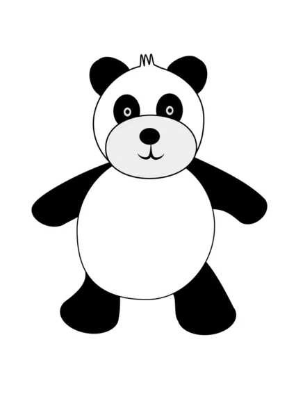 黑色和白色卡通熊猫 — 图库矢量图片