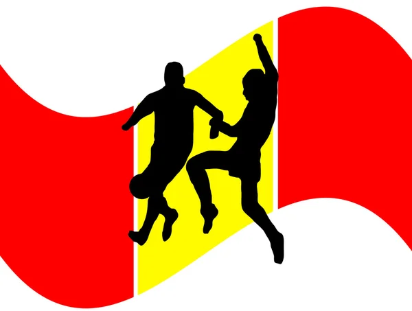 Футболисты с испанским флагом — стоковый вектор
