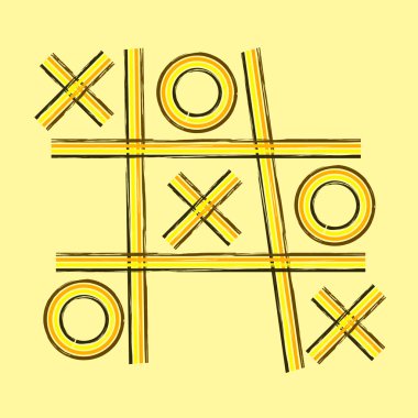 A grunge retro tic tac toe illustration clipart