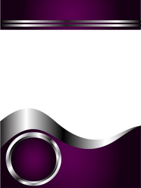 A deep purple and Silver Business card clipart